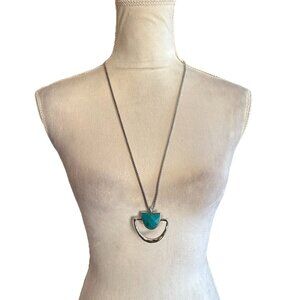Lucky Brand Semi Precious Accents Turquoise Southwest Silver Tone Necklace